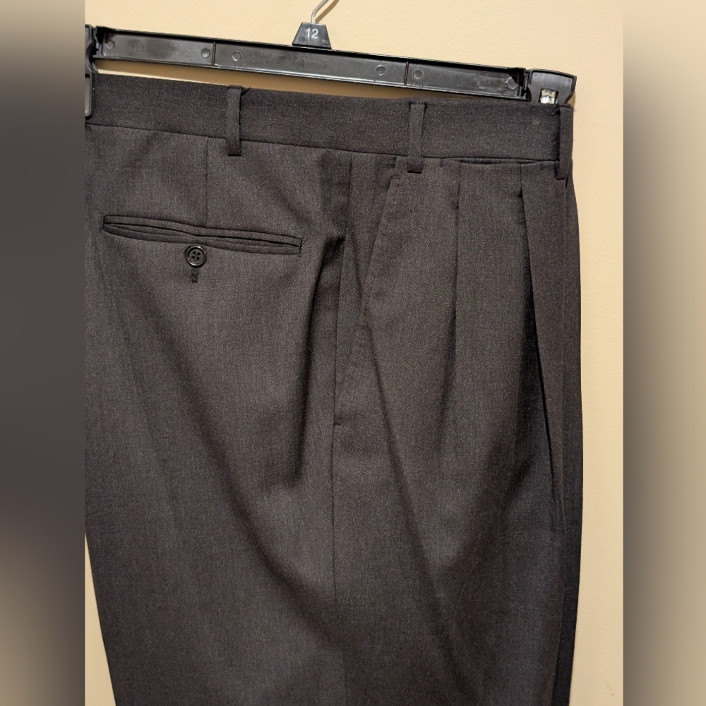Canali Men’s Dress Pants 34x31 Tessuto Double Pleated Cuffed Italy 100% Wool